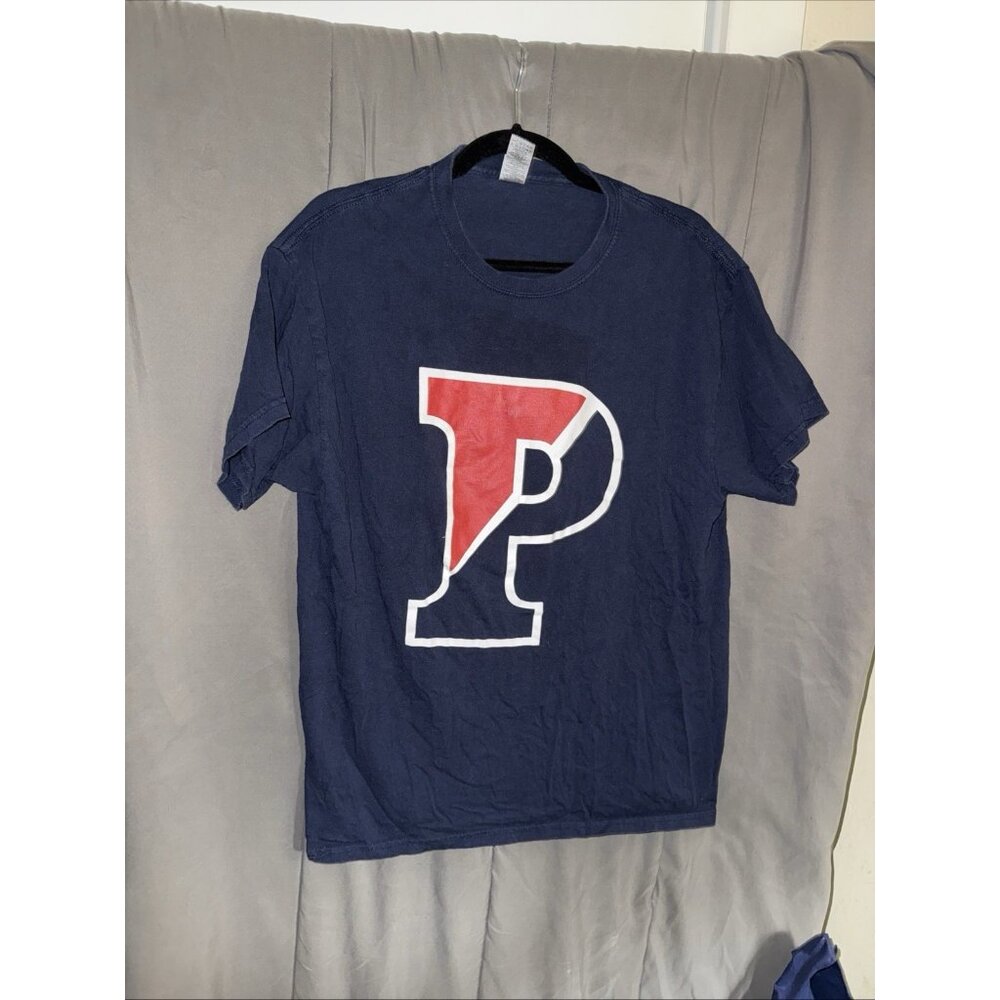 Penn University Quakers T-Shirt Blue Gidian Brand Adult Size Large